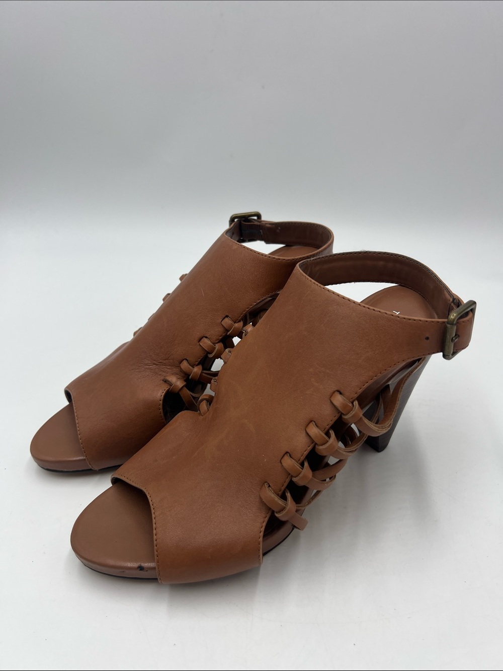 Treasure & Bond Women's Brown Open-Toe Heeled Sandals